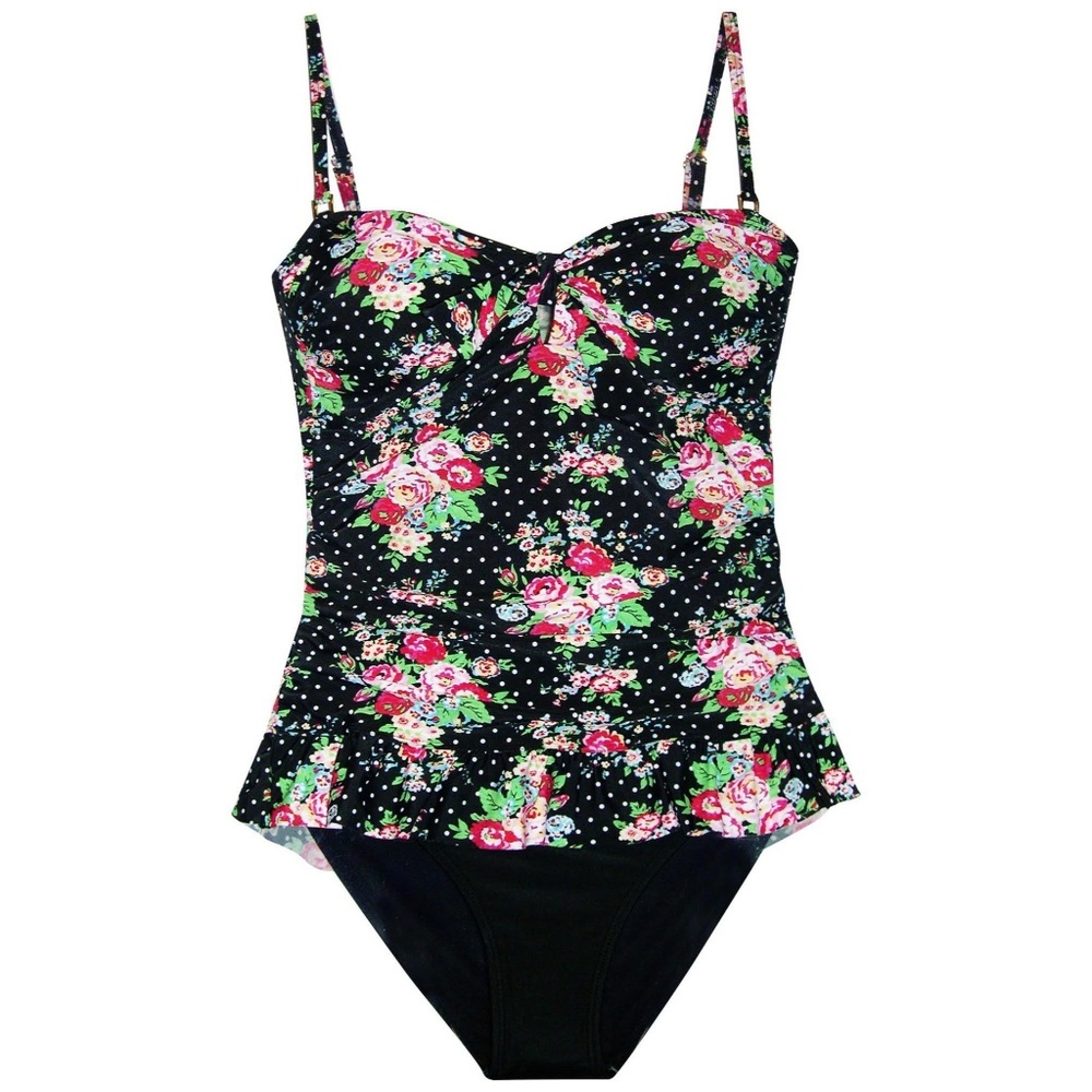 NWT Marina West Ruffle Tankini Swimsuit Set M XL XXL 6 12 14